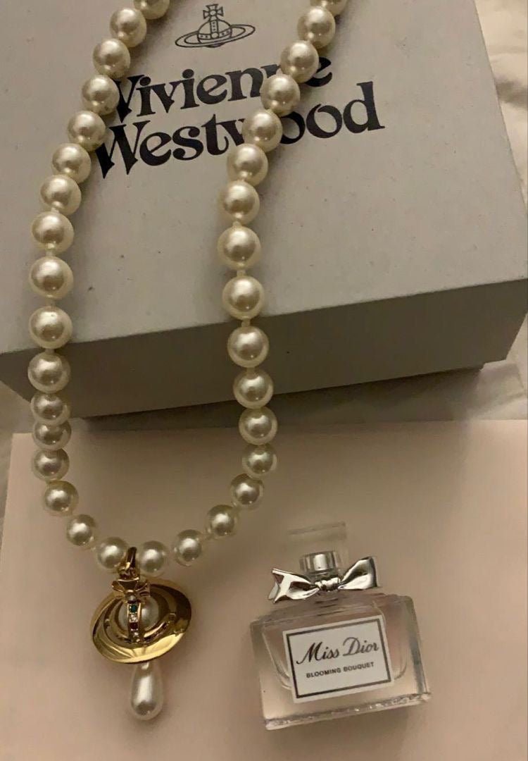 Vivienne Westwood One Row 水滴珍珠頸鏈｜[太研 Twice Mina同款!!!] - Topickstore