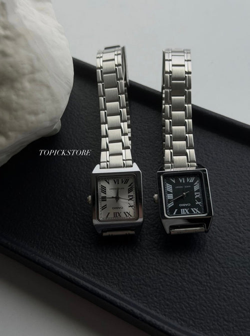 Casio Vintage 黑面復古羅馬字小方錶 - TOPICKSTORE