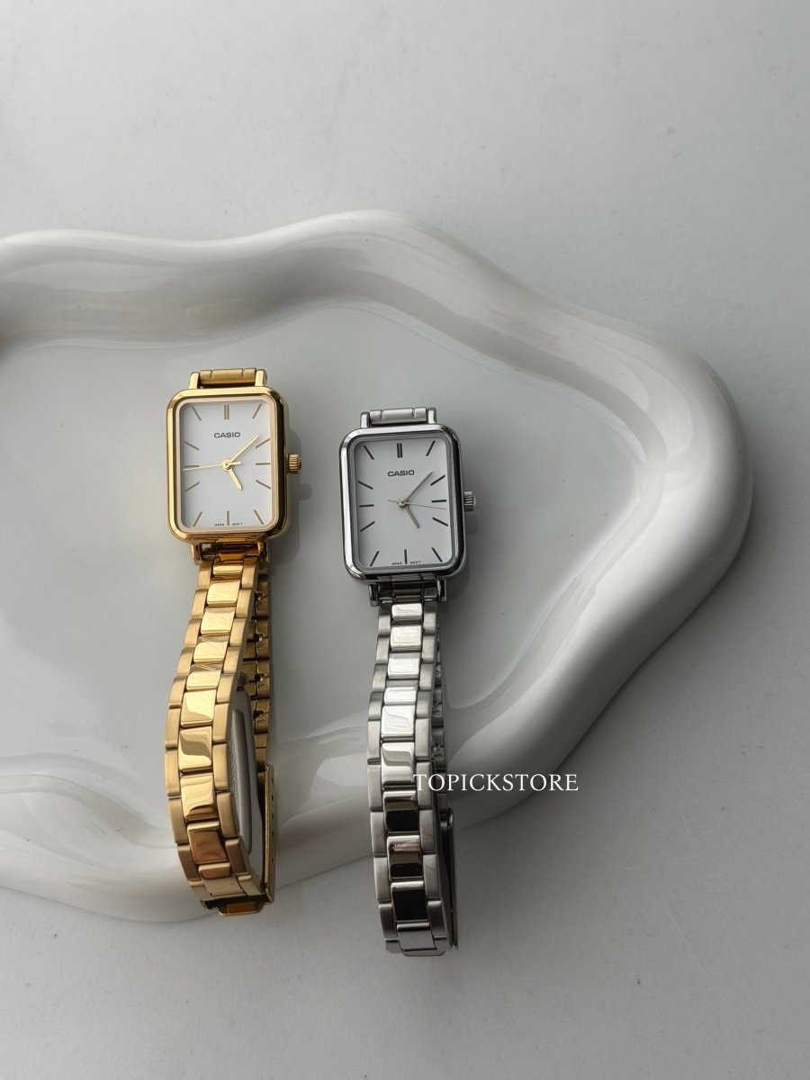 Casio Vintage 復古法式小方錶(銀金兩色) - TOPICKSTORE