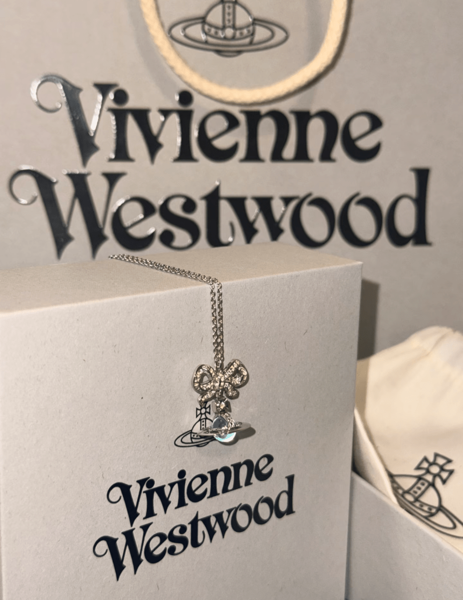 ⁠⁠Vivienne Westwood Octavie Pendant Necklace 限定色薄荷綠💚|純銀蝴蝶結閃鑽頸鏈 - Topickstore