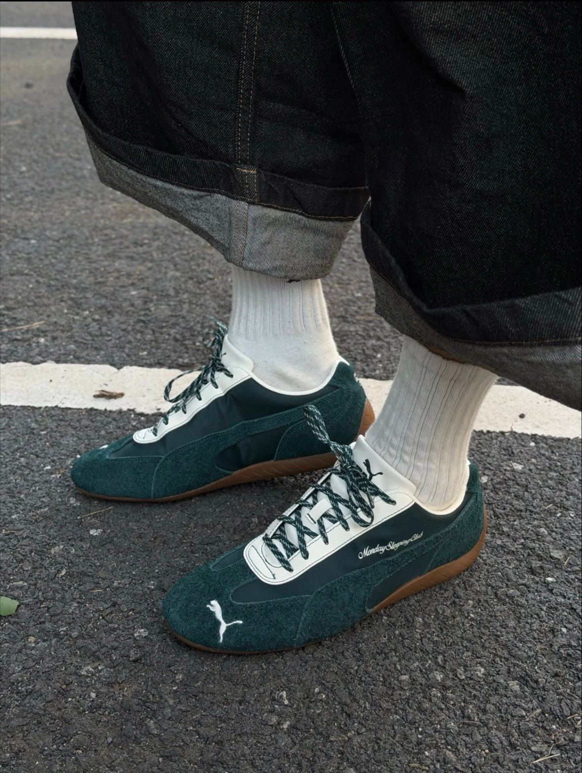 PUMA x Monday Sleeping Club Speedcat森林綠麂皮聯名球鞋