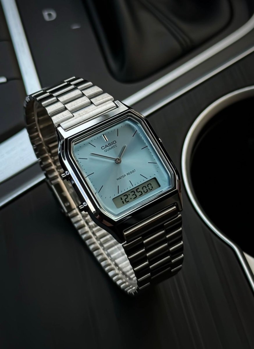 Casio 爆款經典復古雙顯AQ-230A冰川藍 - Topickstore