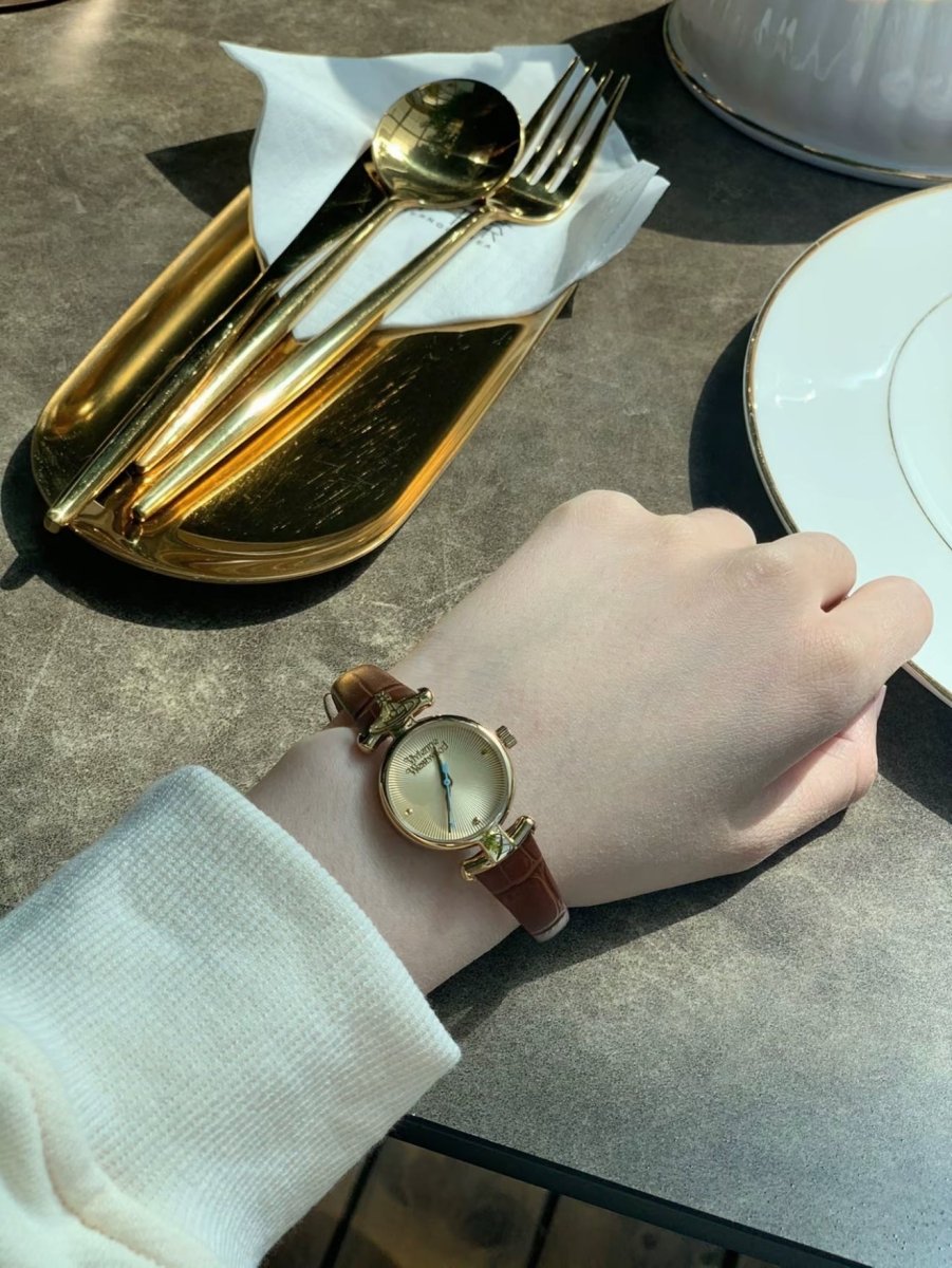 Vivienne Westwood Ladies Maida Watch - 啡金皮革手錶 - Topickstore