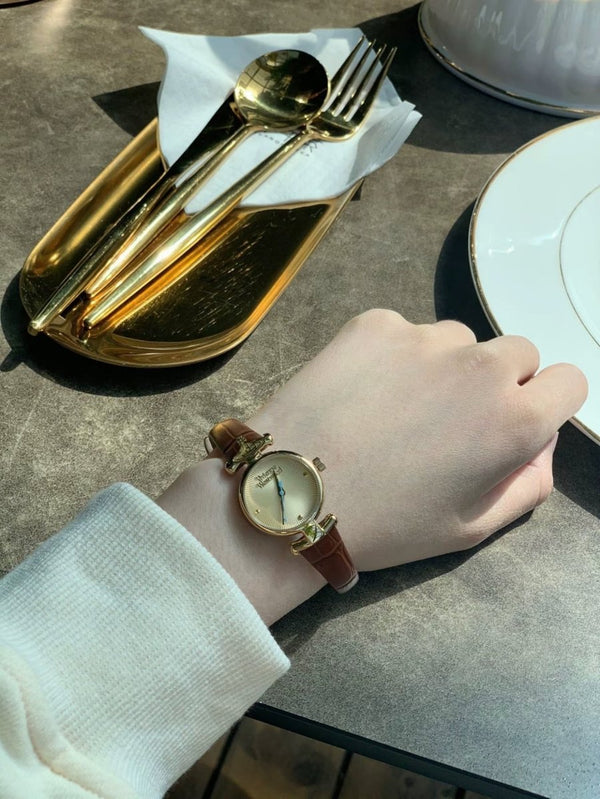 Vivienne Westwood Ladies Maida Watch - 啡金皮革手錶 - Topickstore