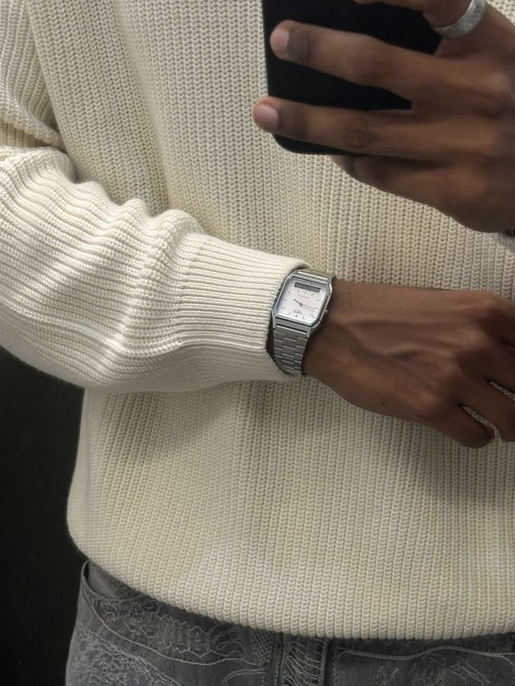 Casio 復古雙顯AQ-230A 銀白黑(3色) 情侶手錶首選!! - Topickstore