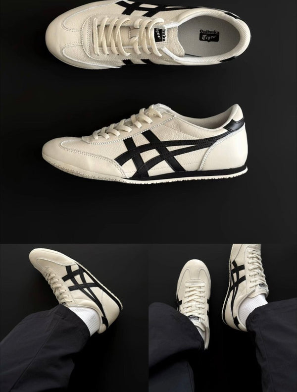 🤍 穿搭人鞋櫃常駐！Onitsuka Tiger 鬼塚虎復古德訓鞋（米白黑焦糖底）✨ - TOPICKSTORE