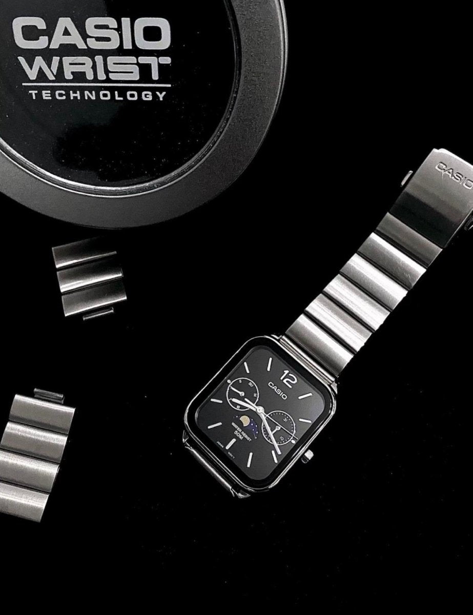 超有質感! Casio 經典月相小方錶 (黑/白兩色)🌙 - TOPICKSTORE