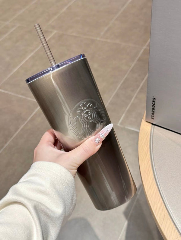 Starbucks 經典銀色漸變超保溫水杯 - Topickstore
