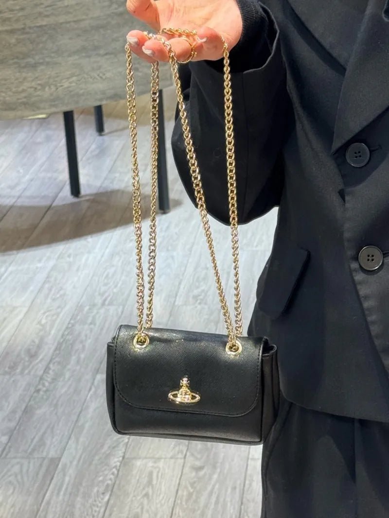 女神必備 💓 Vivienne Westwood Small Derby Bag 十字紋小黑包🖤金銀兩色袋 - Topickstore