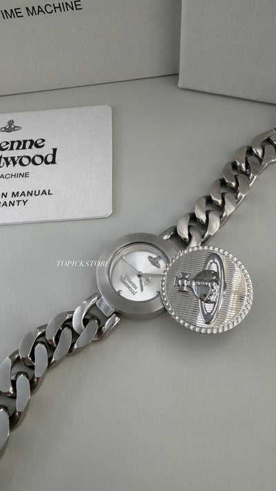 (金銀兩色)Vivienne Westwood Orb Button - 復古滑蓋手錶 - Topickstore