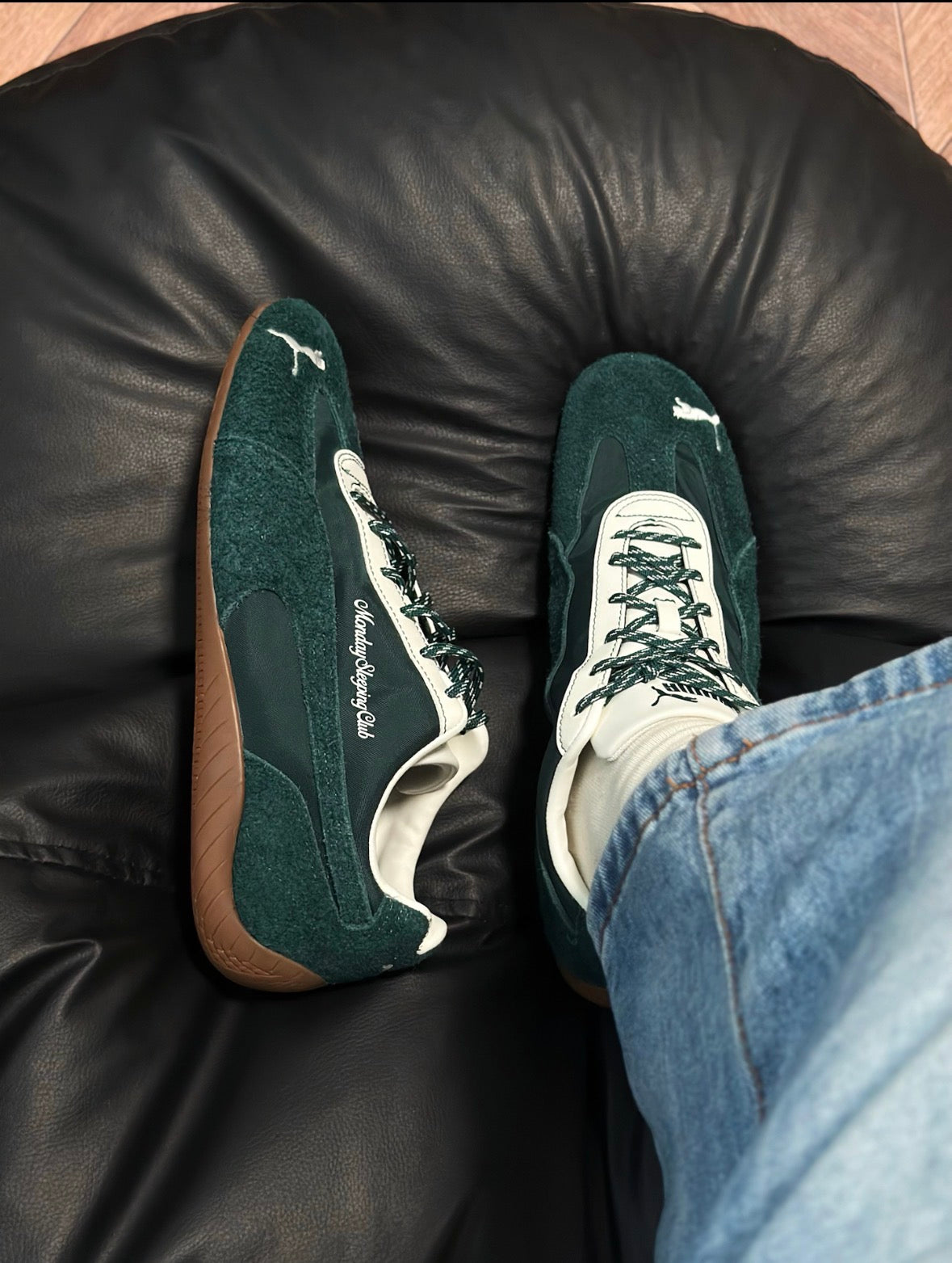 PUMA x Monday Sleeping Club Speedcat森林綠麂皮聯名球鞋
