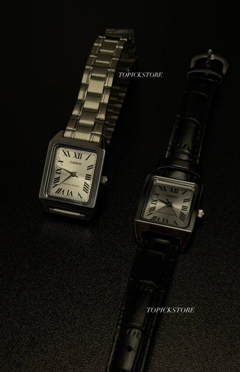 「千元內最美小方錶!!」Casio 法式復古皮革小方錶 - Topickstore