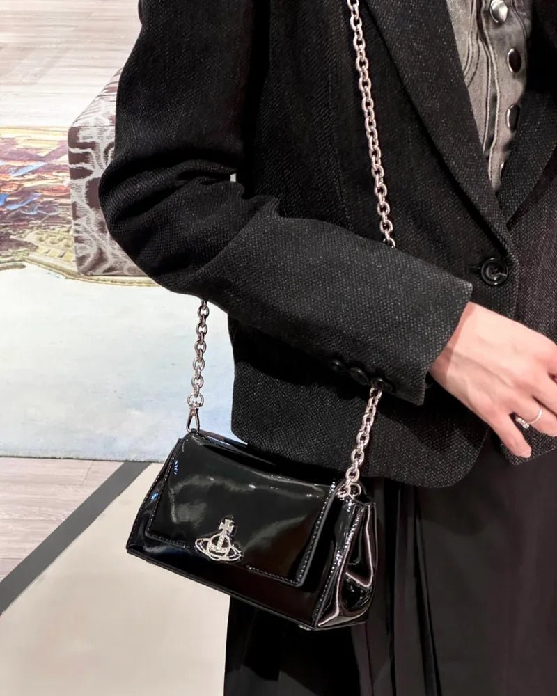 Vivienne Westwood Hazel Bag 頂級亮面漆皮黑色手袋🖤✨ - Topickstore