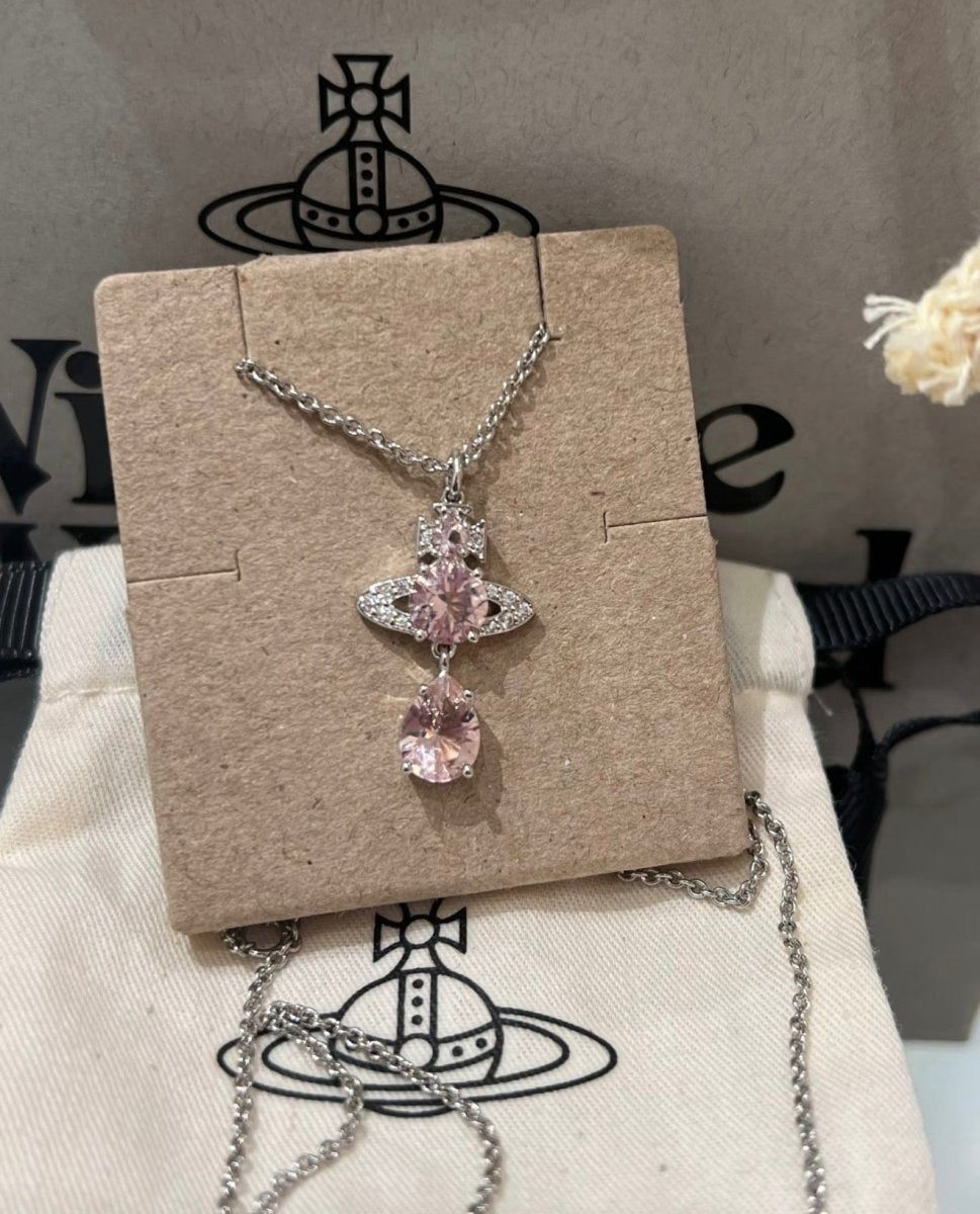 Vivienne Westwood Ismene Necklace 櫻花粉🌸人魚淚閃鑽頸鏈✨ - Topickstore