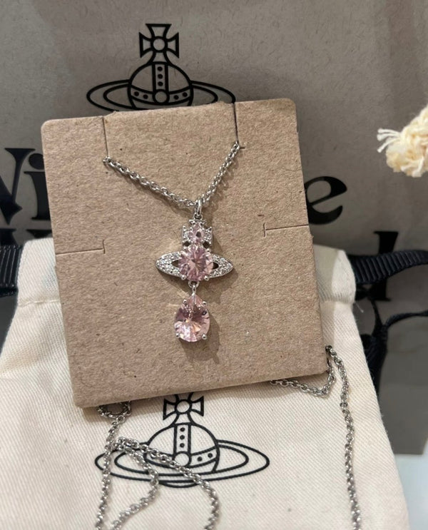 Vivienne Westwood Ismene Necklace 櫻花粉🌸人魚淚閃鑽頸鏈✨ - Topickstore