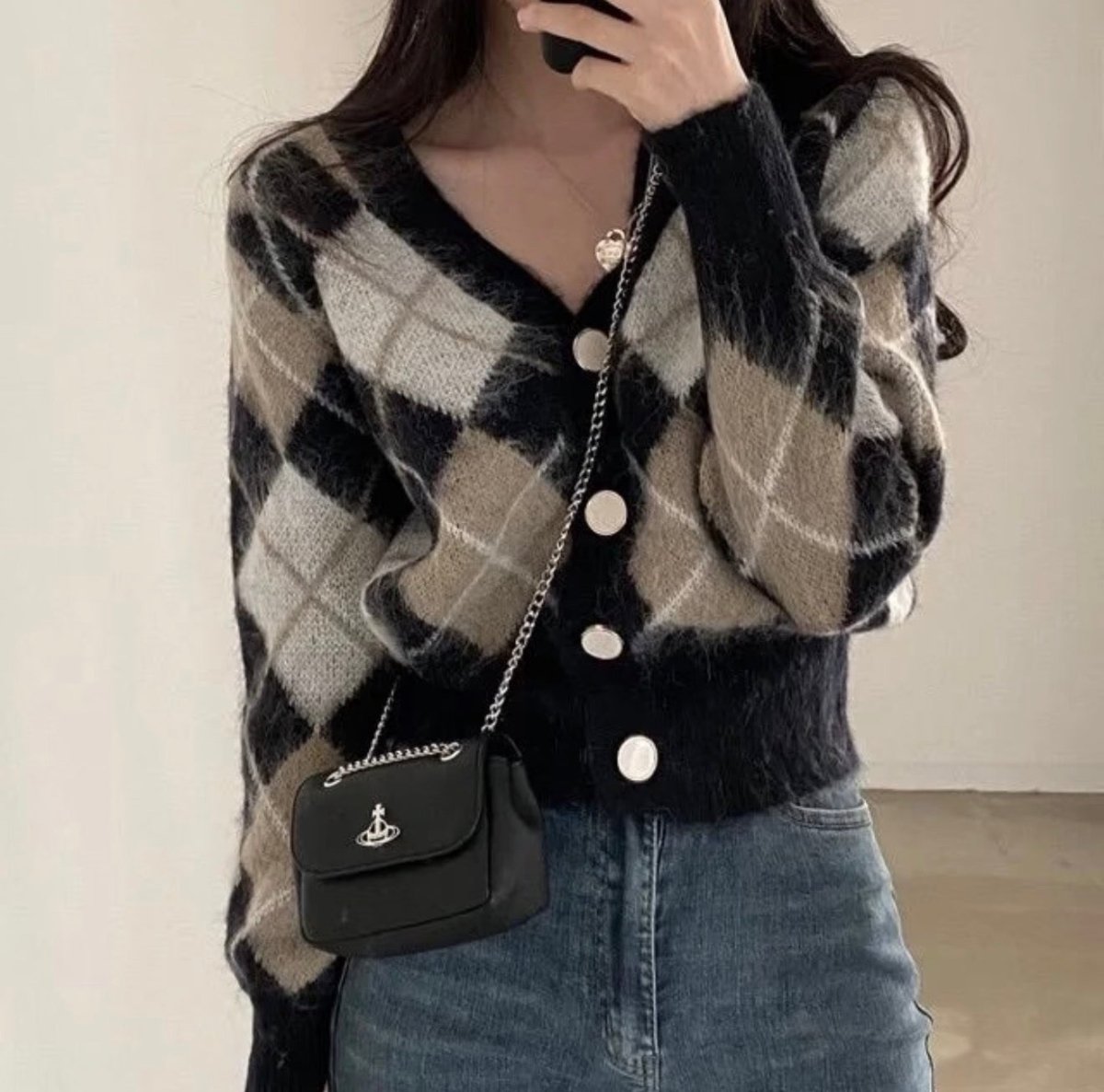 女神必備 💓 Vivienne Westwood Small Derby Bag 十字紋小黑包🖤金銀兩色袋 - Topickstore