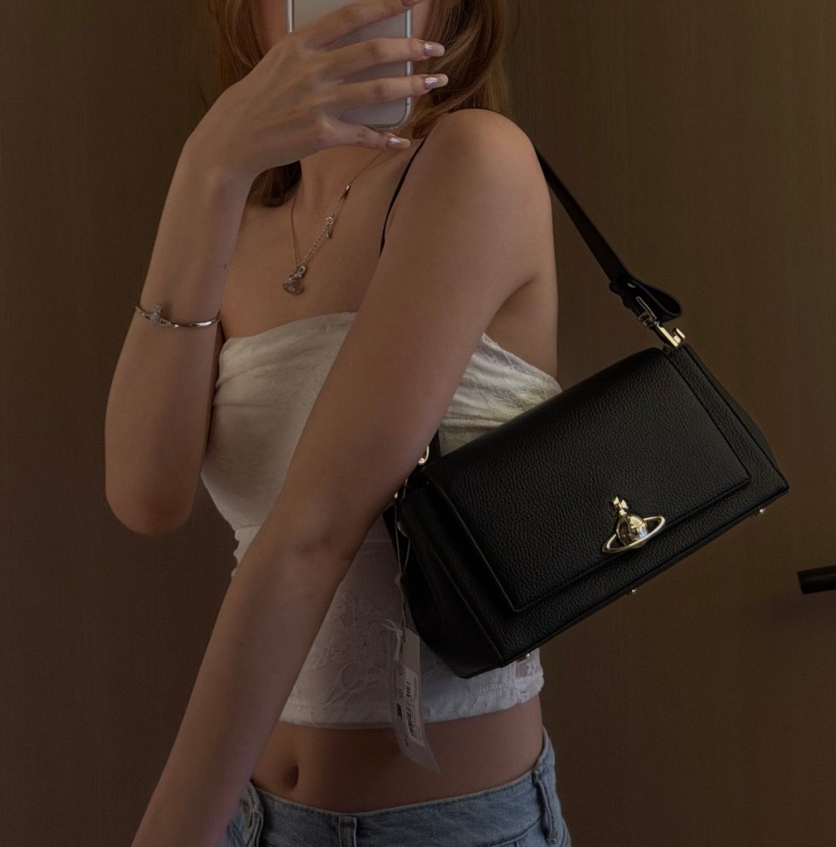 Vivienne Westwood Hazel Bag👜新版3D LOGO 復古皮革荔枝紋手袋 - TOPICKSTORE
