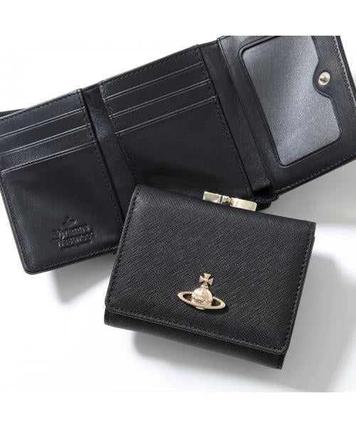 Vivienne Westwood Small Frame Wallet🕰️復古黑金十字紋皮革銀包✨ - Topickstore