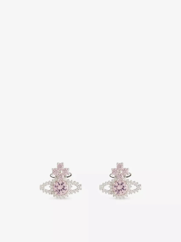 Vivienne Westwood Valentina 花花粉鑽耳環 - Topickstore
