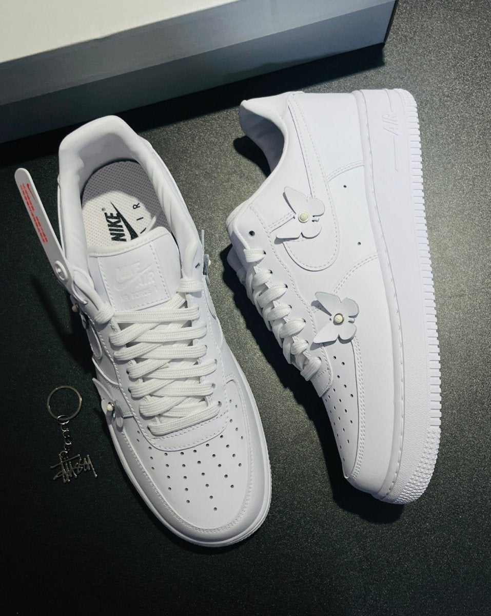 Nike Air Force 1 Low "Butterfly" 立體蝴蝶全白女鞋 - Topickstore