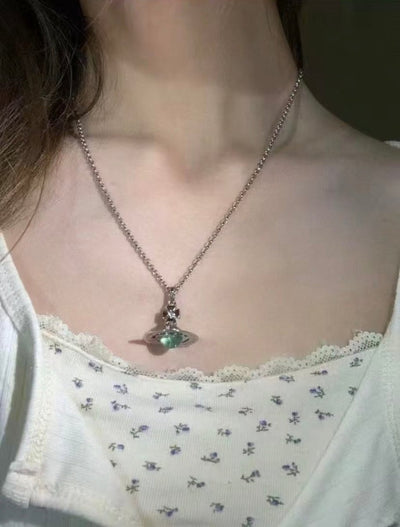 Vivienne Westwood Orb Pendant Necklace - 薄荷綠 - Topickstore