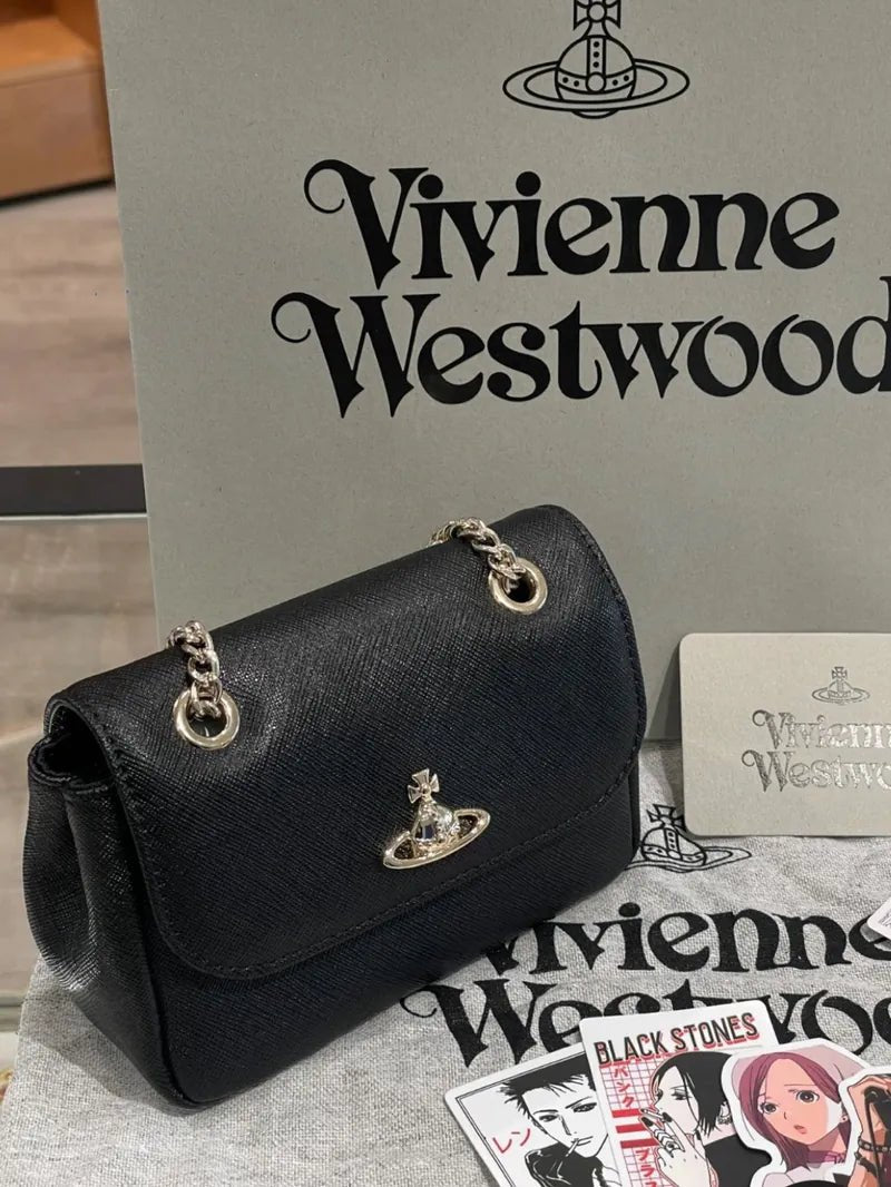 女神必備 💓 Vivienne Westwood Small Derby Bag 十字紋小黑包🖤金銀兩色袋 - Topickstore