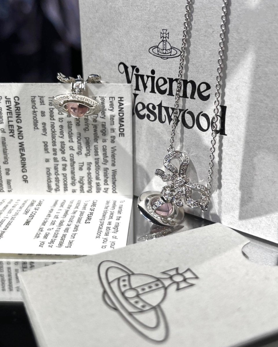⁠⁠Vivienne Westwood Octavie Pendant Bracelet 純銀蝴蝶結閃鑽手鏈 (最熱賣3色入) - Topickstore