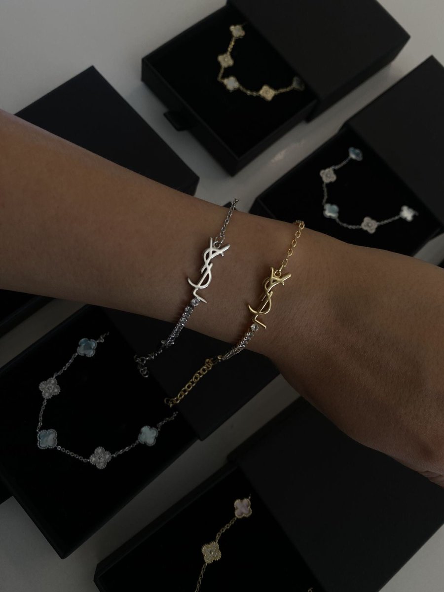 Saint Laurent Cassandre |YSL 經典字母半鑽手鏈✨兩隻色都超級好睇 !! - Topickstore
