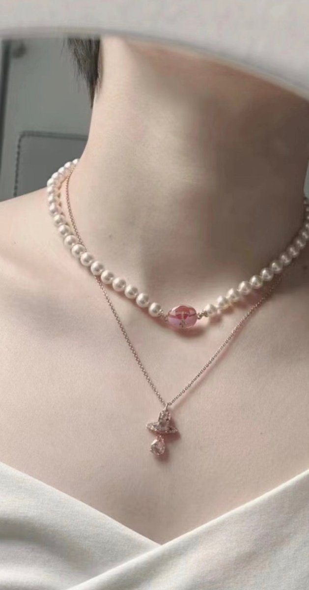 Vivienne Westwood Ismene Necklace 櫻花粉🌸人魚淚閃鑽頸鏈✨ - Topickstore