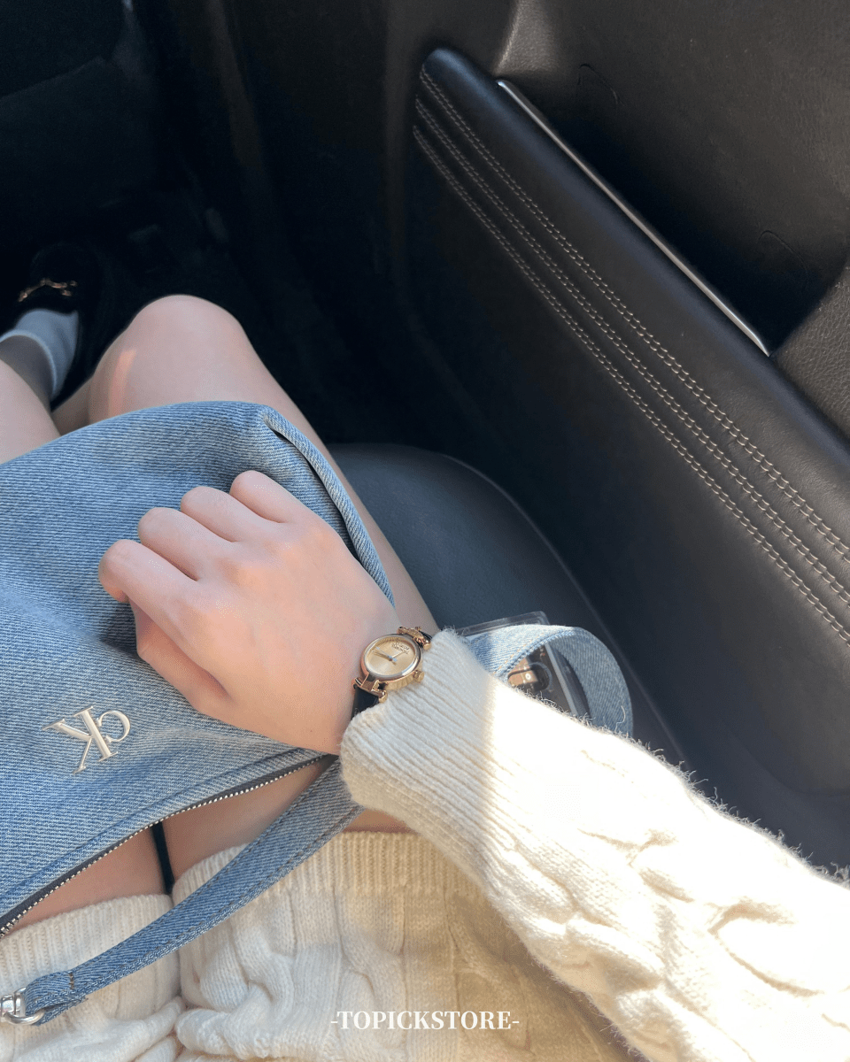 文青女必入!!Vivienne Westwood Ladies Maida Watch - 黑金皮革手錶 - Topickstore