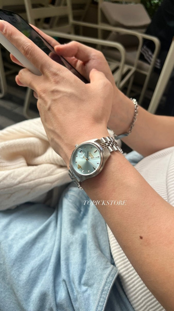 (小/大錶面)Vivienne Westwood Camberwell Watch - 超顯白冰川藍 [最熱賣情侶錶款］ - Topickstore