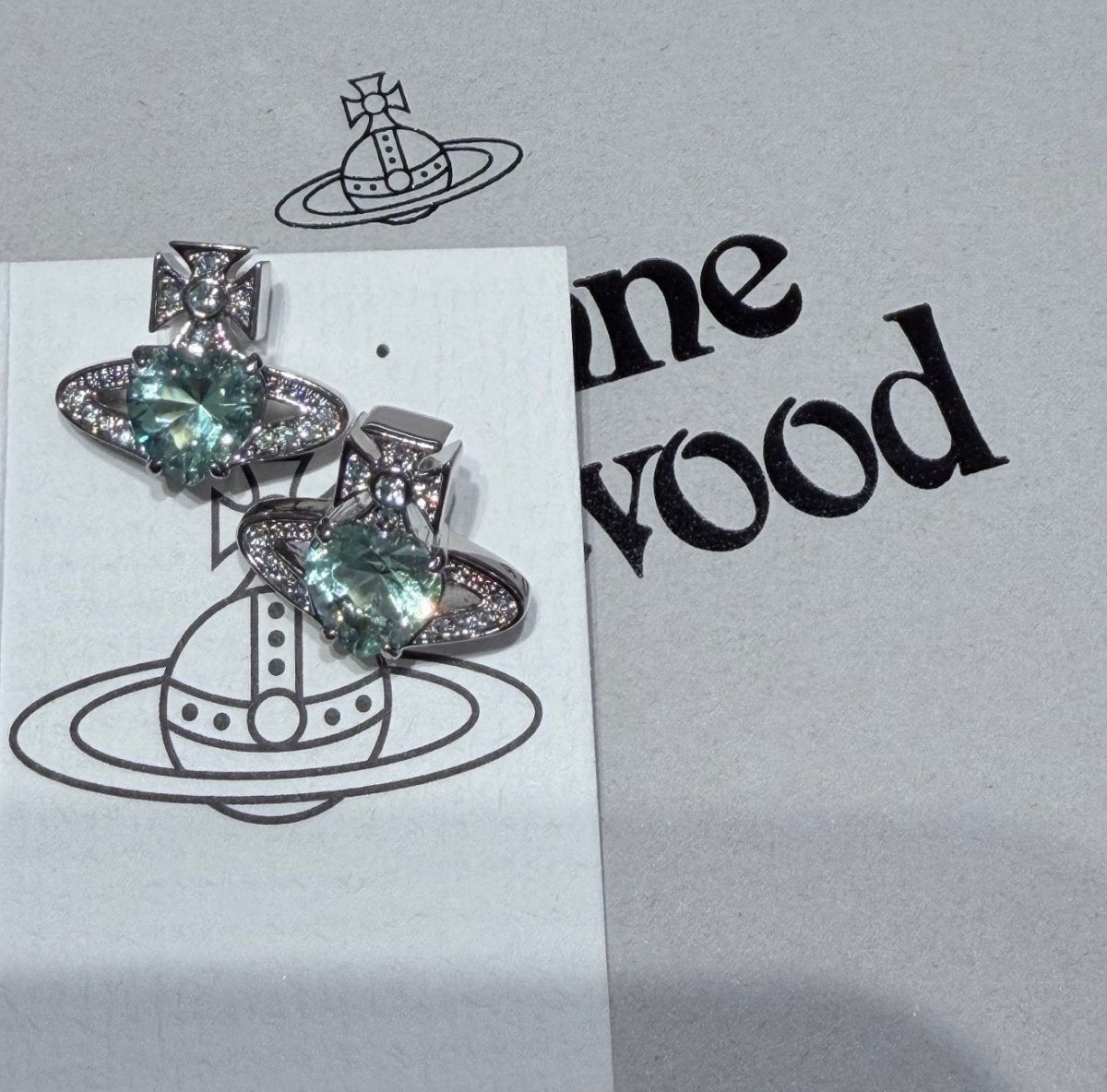 Vivienne Westwood Ariella Earrings 心形閃鑽系列耳環 (白/藍/薄荷綠) - Topickstore
