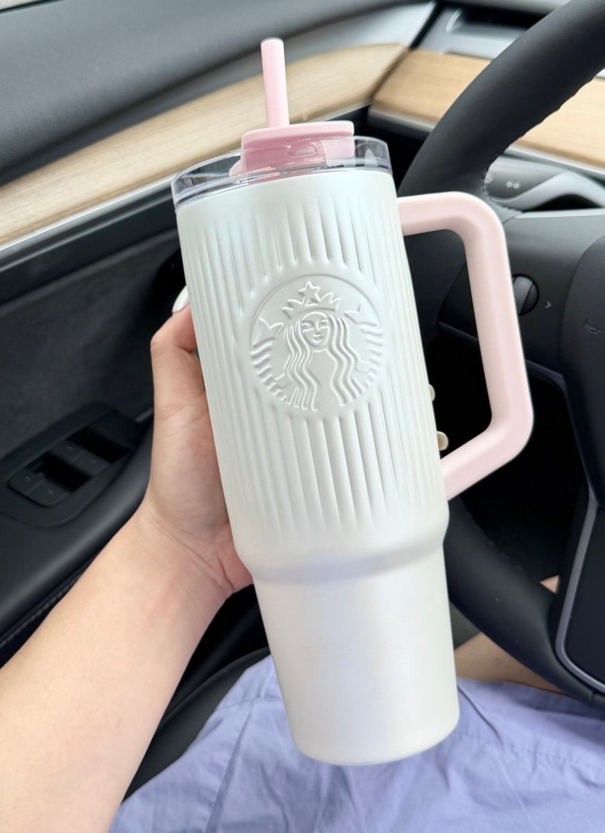【 亞太區限定 】 Starbucks 夢幻奶白色吸管水杯｜喝水也要有公主式享受✨💕👑 - Topickstore