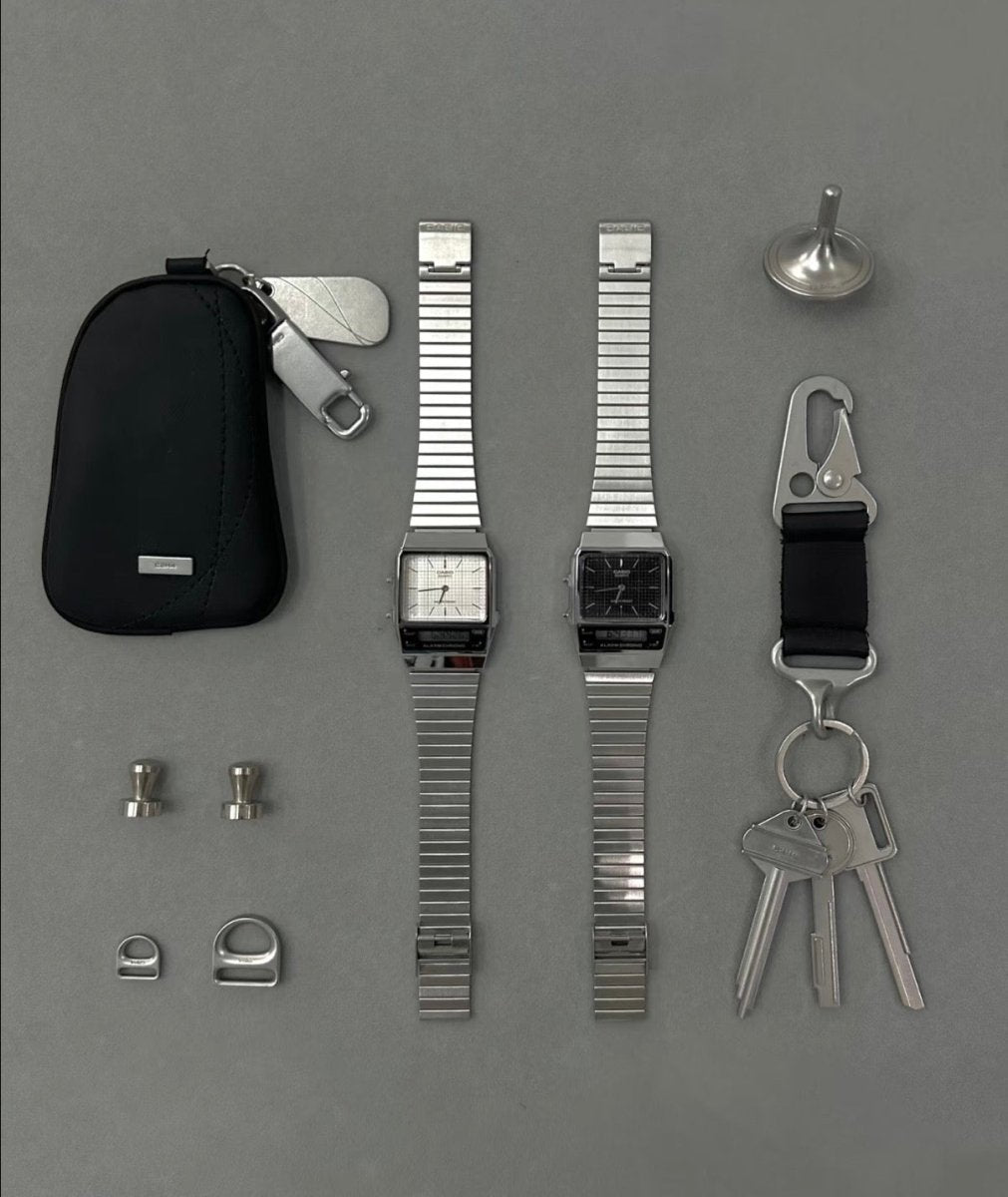 CASIO Vintage復古雙顯金屬手錶 (黑白兩色) - Topickstore