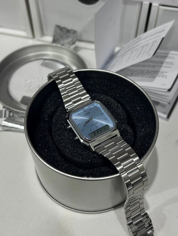 Casio 爆款經典復古雙顯AQ-230A冰川藍 - Topickstore