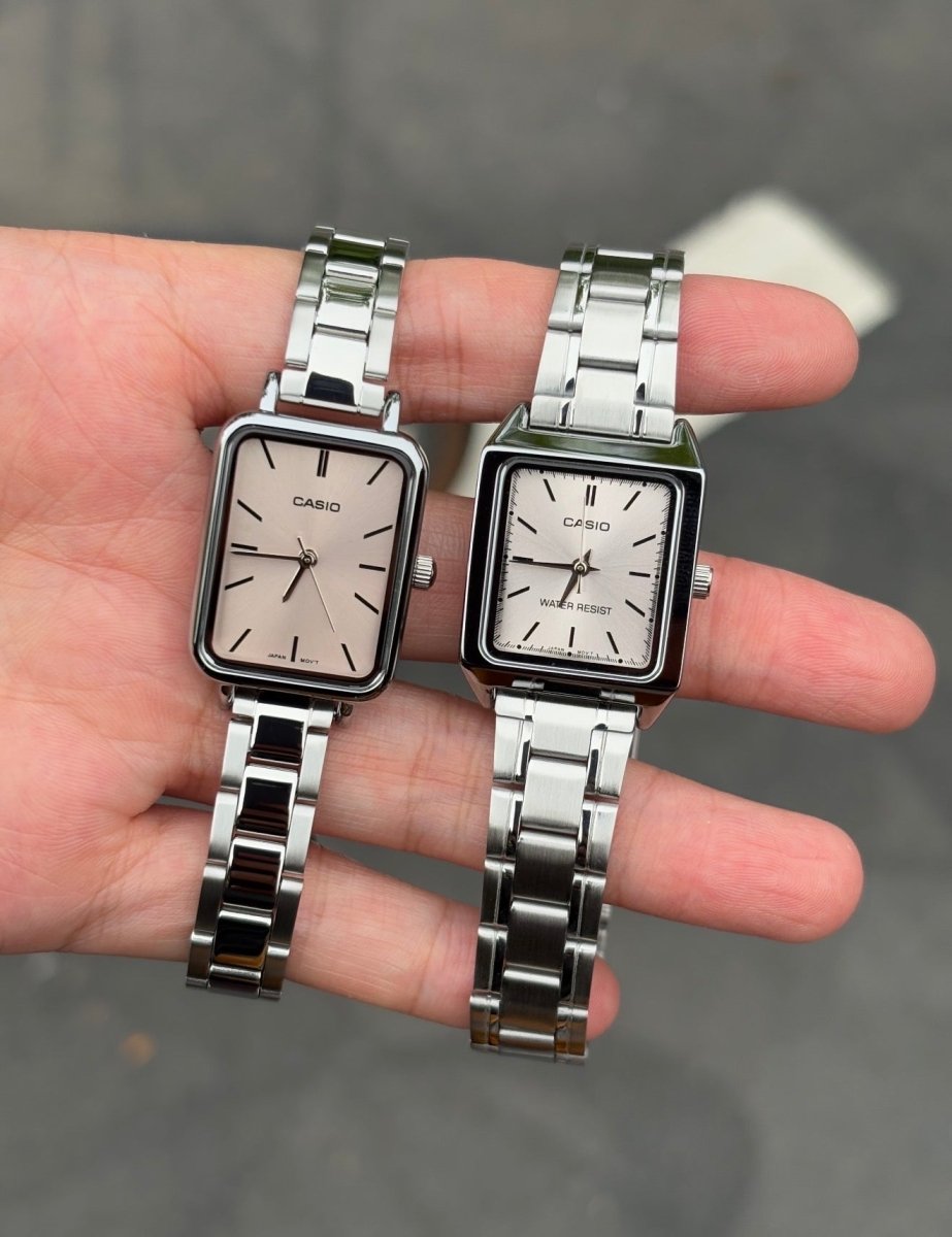 Casio Elegant Rectangle｜粉色 藍色簡潔夏日風 襯幼鋼帶 - Topickstore