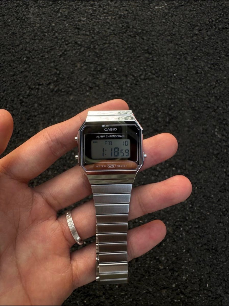 Casio Vintage A700WEV-7A 6mm 超薄銀色鏡面電子錶 ✨ - Topickstore