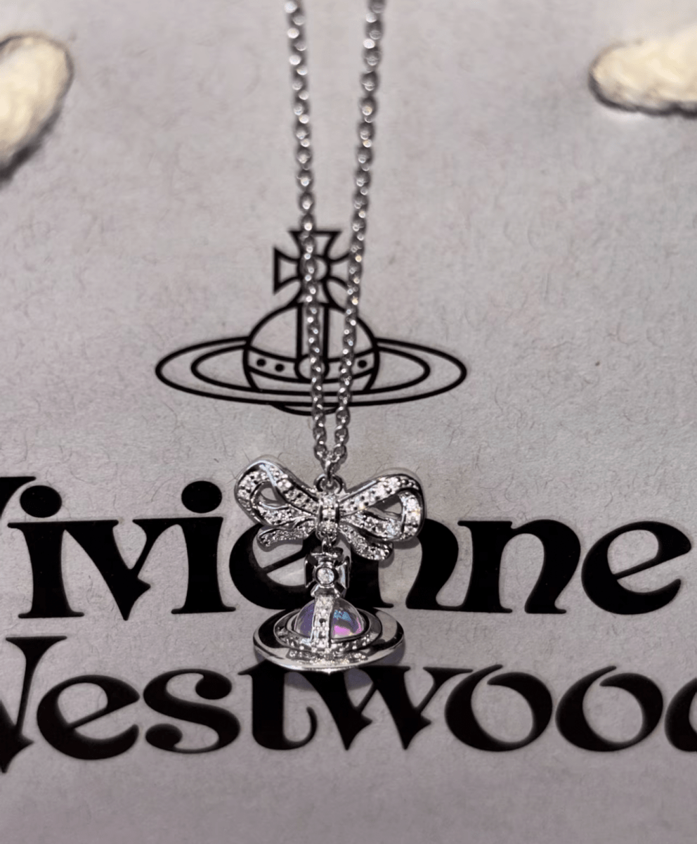 ⁠⁠Vivienne Westwood Octavie Pendant Necklace 英國限定糖果幻彩色🍬純銀蝴蝶結閃鑽鏈🫧超限量發售！！ - Topickstore