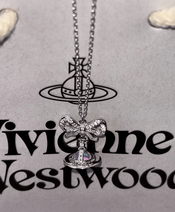⁠⁠Vivienne Westwood Octavie Pendant Necklace 英國限定糖果幻彩色🍬純銀蝴蝶結閃鑽鏈🫧超限量發售！！ - Topickstore