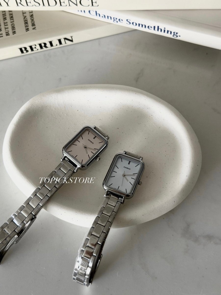 Casio Elegant Rectangle｜粉色 藍色簡潔夏日風 襯幼鋼帶 - Topickstore