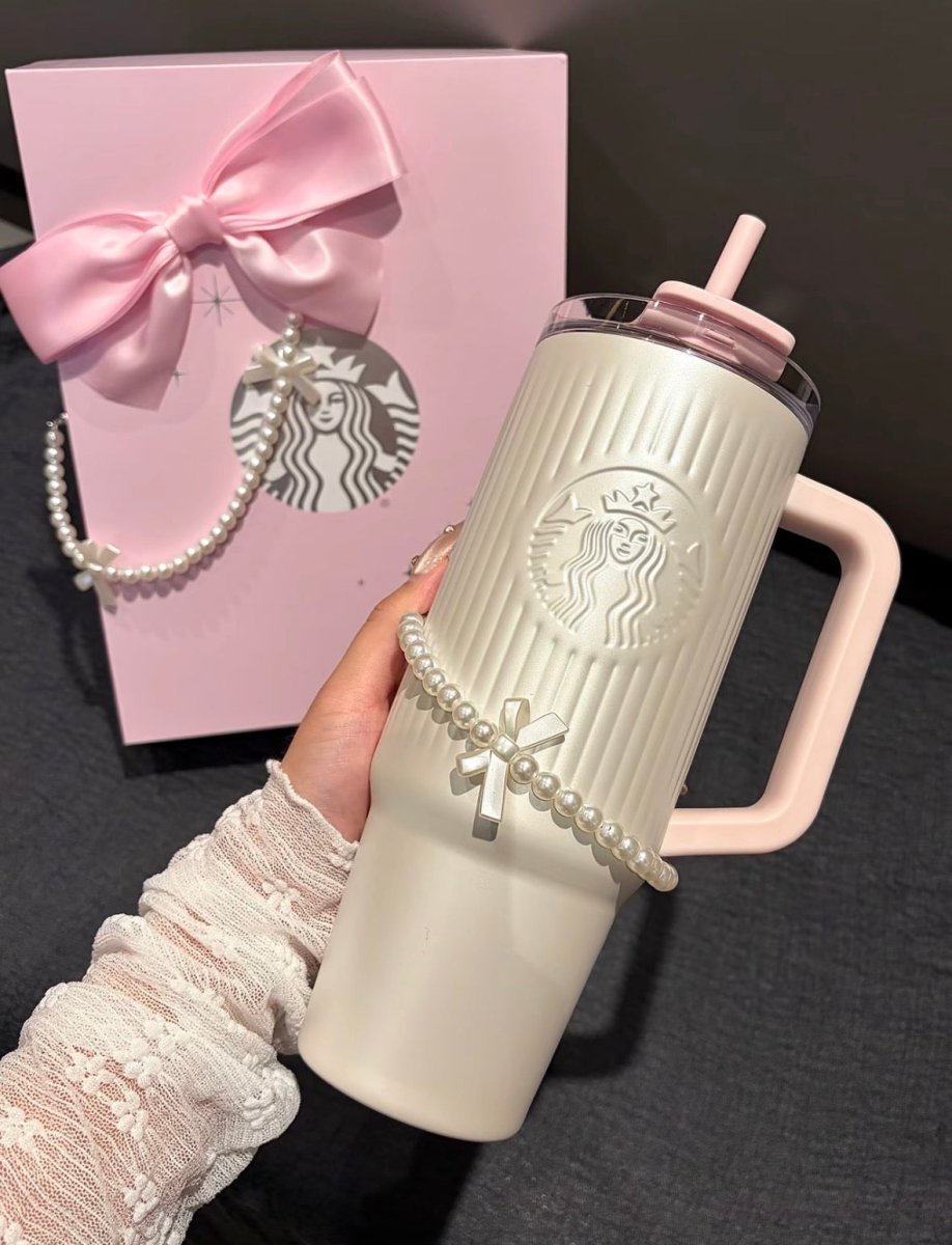 【 亞太區限定 】 Starbucks 夢幻奶白色吸管水杯｜喝水也要有公主式享受✨💕👑 - Topickstore
