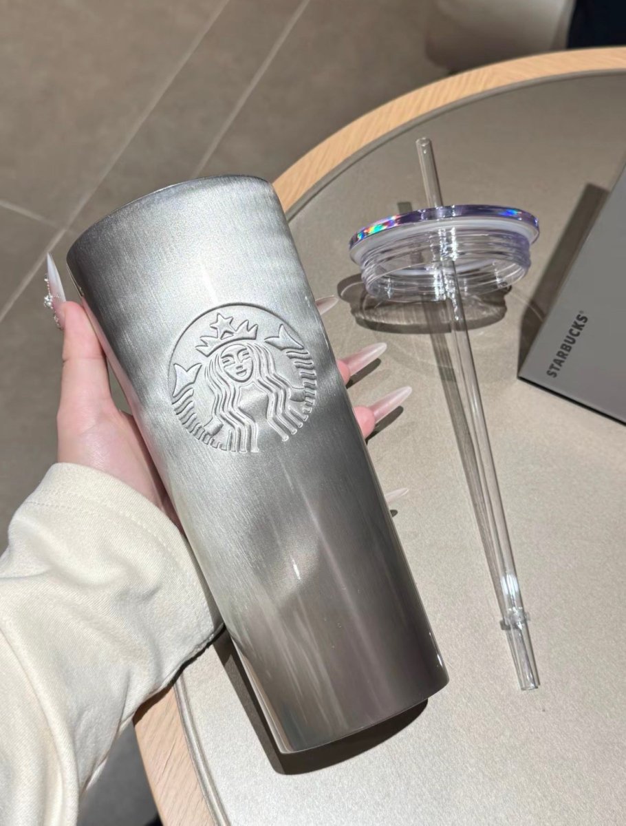 Starbucks 經典銀色漸變超保溫水杯 - Topickstore