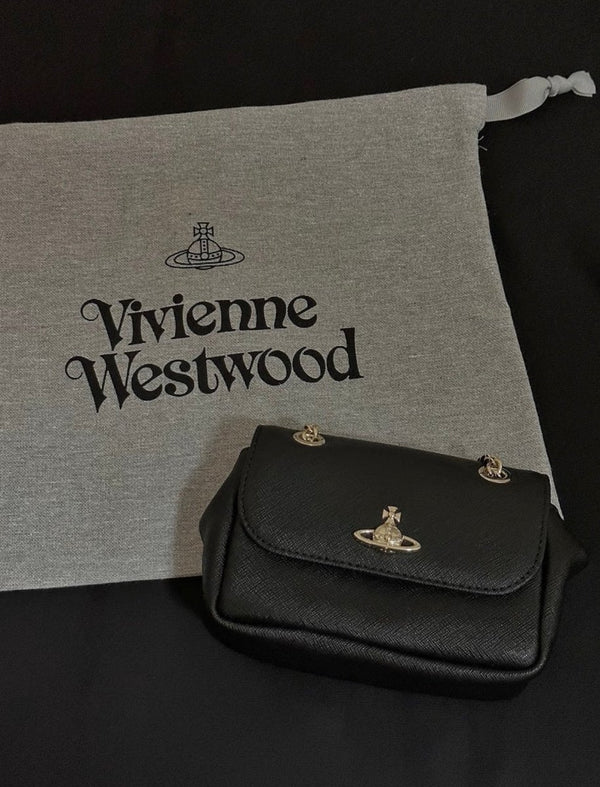 女神必備 💓 Vivienne Westwood Small Derby Bag 十字紋小黑包🖤金銀兩色袋 - Topickstore