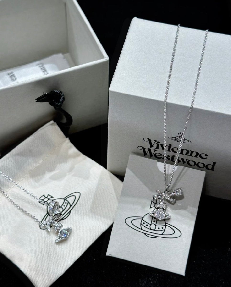 925 純銀! Vivienne Westwood Angelique 緞帶蝴蝶結項鍊 - TOPICKSTORE