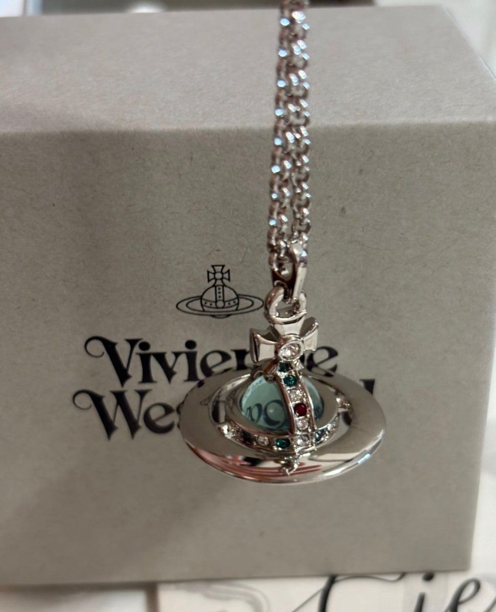 Vivienne Westwood Orb Pendant Necklace - 薄荷綠 - Topickstore