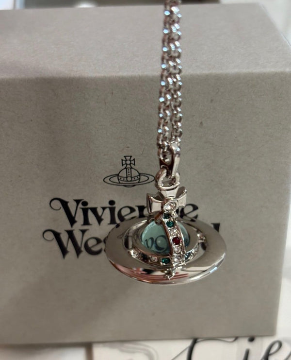 Vivienne Westwood Orb Pendant Necklace - 薄荷綠 - Topickstore