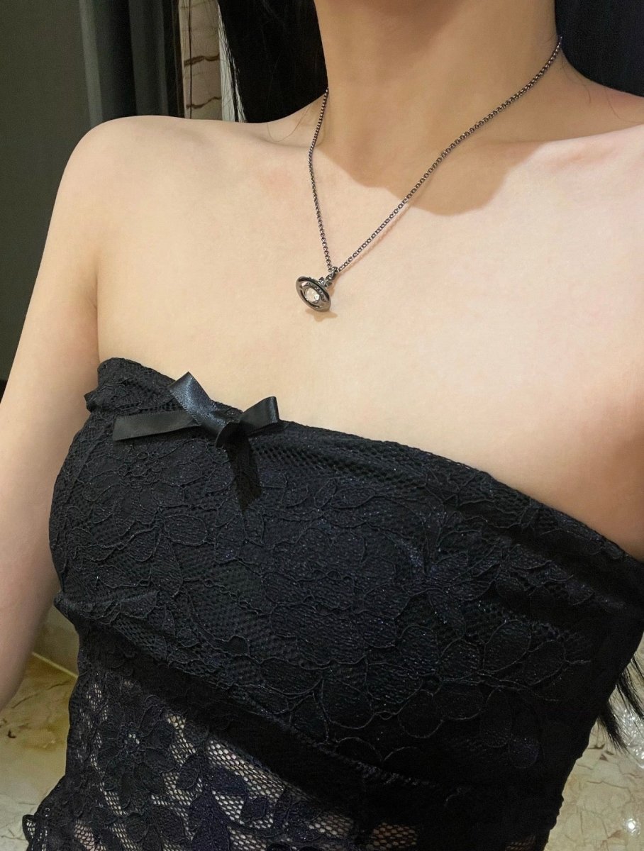 Vivienne Westwood ORB Pendant Necklace 暗灰色🖤 - Topickstore