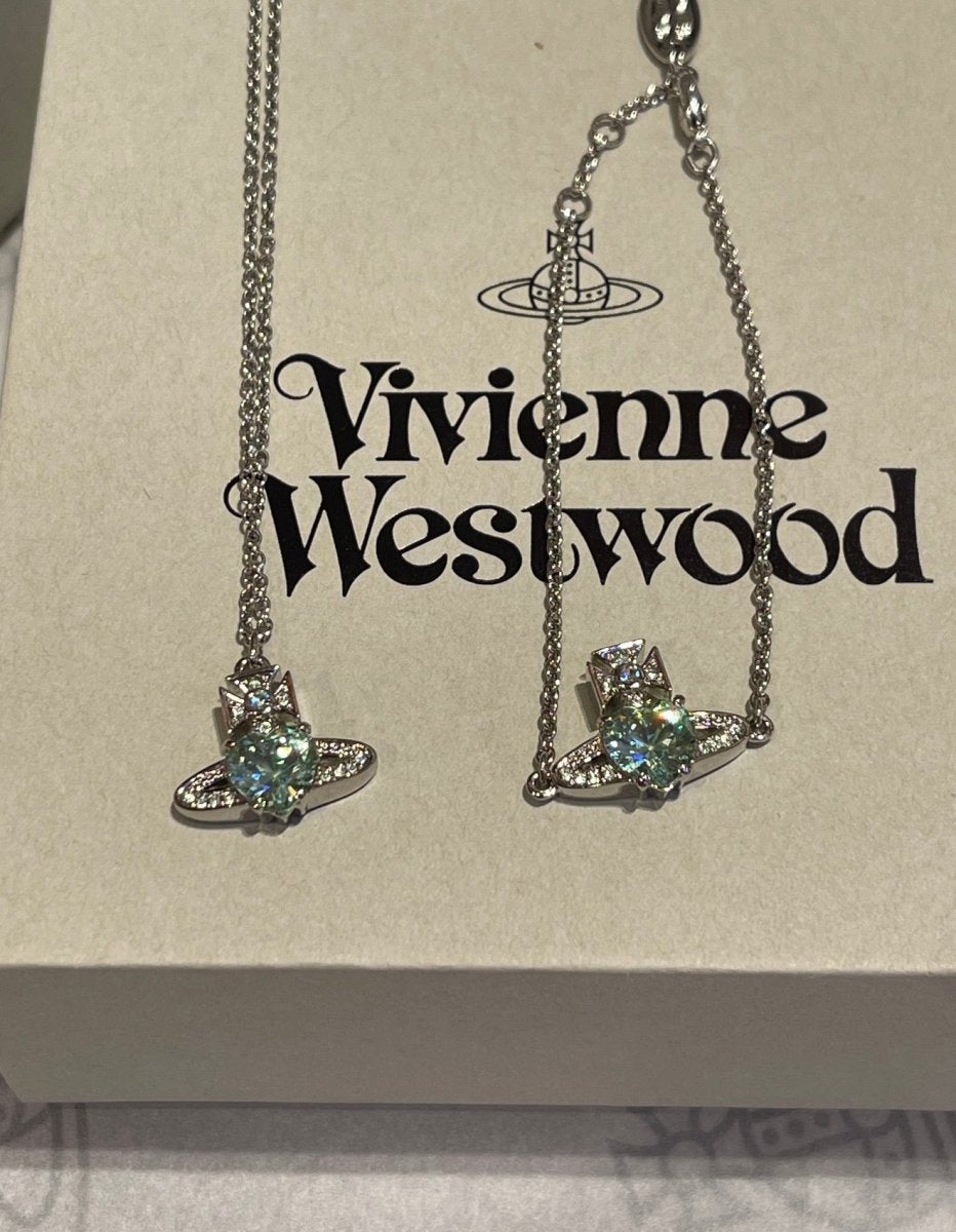 Vivienne Westwood Ariella Bracelet 心形閃鑽系列耳環 (白/藍/薄荷綠) - Topickstore