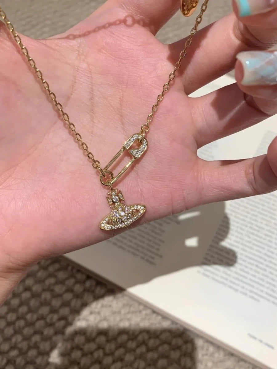 Vivienne Westwood 人氣款Lucrece Orb Necklace 扣針款頸鏈 - TOPICKSTORE