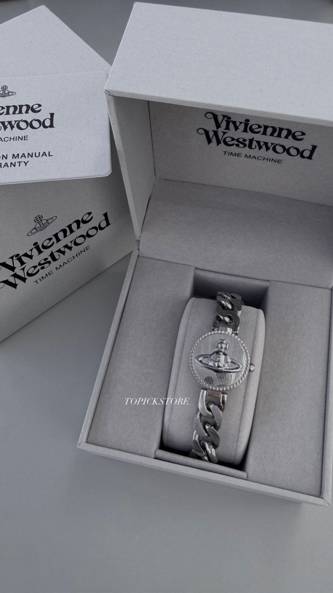 (金銀兩色)Vivienne Westwood Orb Button - 復古滑蓋手錶 - Topickstore